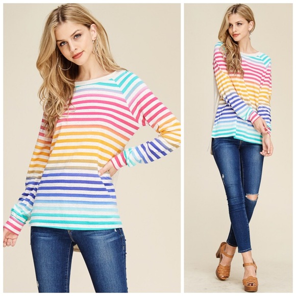 1 Small LEFT! 💕 Striped Rainbow Tunic! So Cute! - Picture 4 of 6